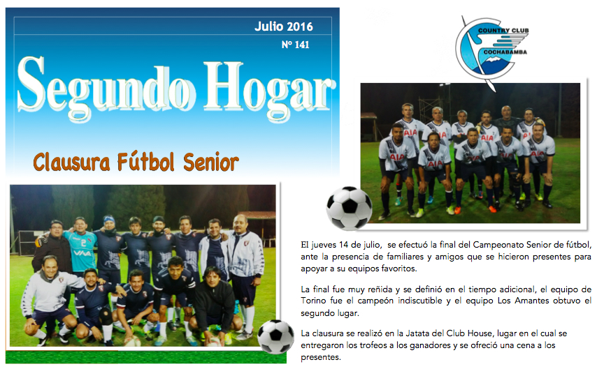 Boletín «Segundo Hogar» Julio 2016