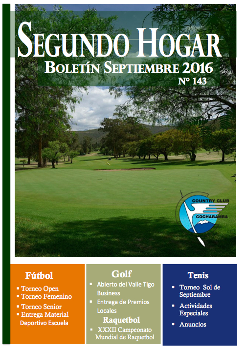 Boletín «Segundo Hogar» Septiembre 2016
