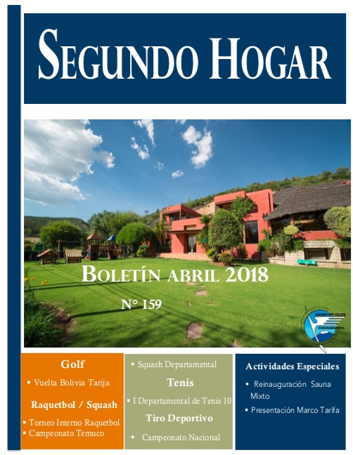 Boletín Segundo Hogar N 159 Abril 2018