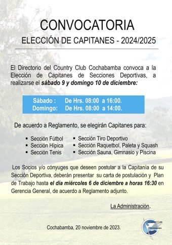 Elección de Capitanes – 2023 / 2024